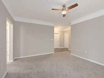 Lighted ceiling fans at Falls Pointe Apartments in Durham NC